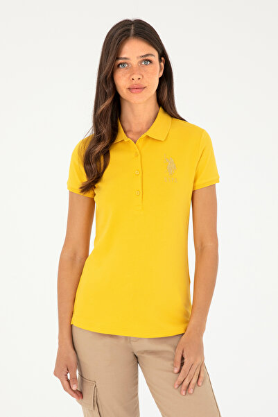 U.S. Polo Assn. Kadın Sarı Basic Polo Yaka Tişört 50280071-VR043