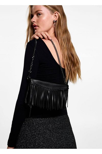 Mango Teen Geantă Crossbody cu franjuri