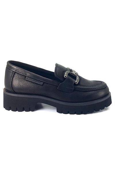 Mammamia D25Ka-3175 Black Nubuck Leather Women's Loafer Shoes