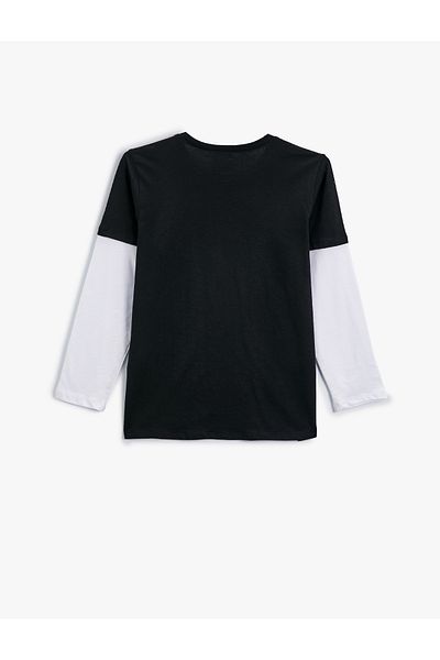 Koton Cotton Long Sleeve Game Themed Crew Neck Kt T-Shirt