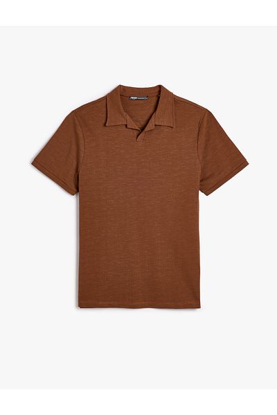 Koton Kurzarm-T-Shirt aus Baumwolle mit Polokragen