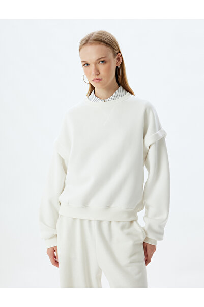 Koton Базовий світшот оверсайз На флісі з довгими рукавами з екіпажним швом на шиї Детальний опис