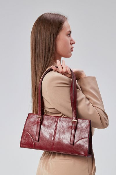 Çantacımstore Geanta de umar Claret Red Mng pentru dama - cu catarama