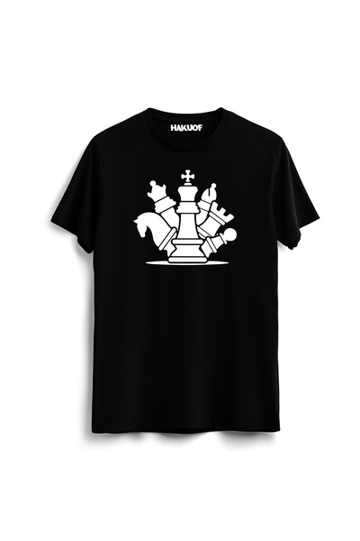 hakuof تي شيرت شطرنج قطني للجنسين - للأطفال والكبار