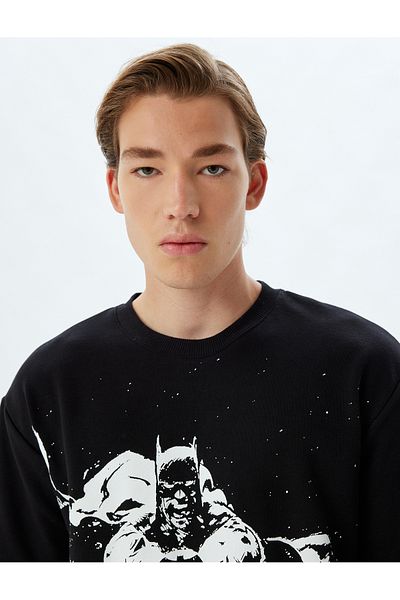 Koton Μπλουζάκι Batman με άδεια χρήσης - Oversize, Crew Neck, κοντό μανίκι, βαμβακερό μείγμα