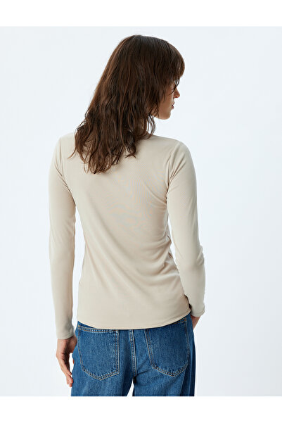 Koton Μακρυμάνικο γιακά με ραβδώσεις από ύφασμα