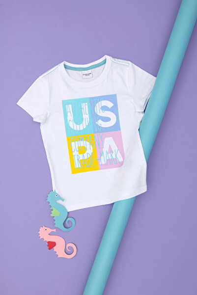 U.S. Polo Assn. Erkek Çocuk Beyaz Bisiklet Yaka Tişört 50281681-VR013