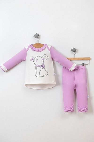TRENDİMİZBİR Baby Girl Cute Rabbit Seasonal Bottom and Top Set