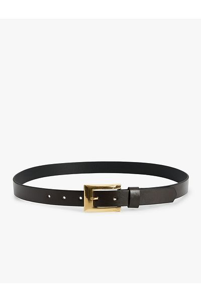 Koton Leather Look Thin Belt - Metal Buckle Detail
