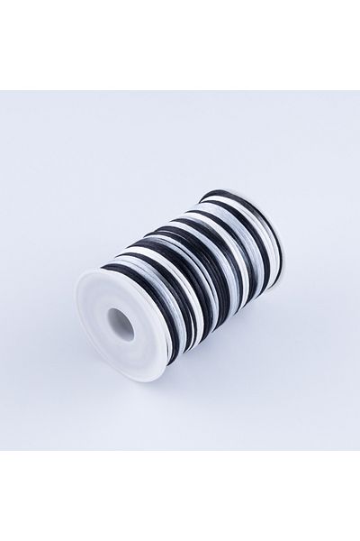 Bimotif 5 Meters Black-Grey-White Flush Rope - 2 mm Rat Tail