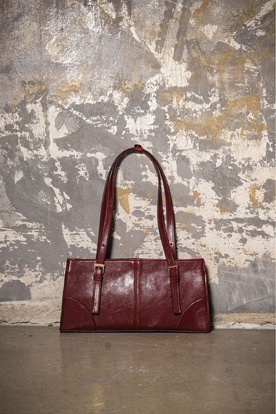 Çantacımstore Geanta de umar Claret Red Mng pentru dama - cu catarama