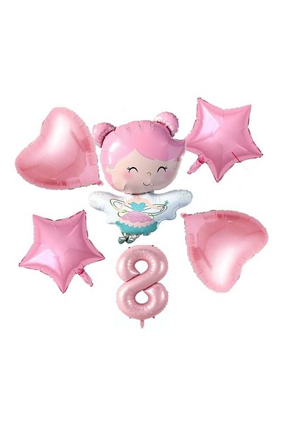 DÜVENCİ TİCARET Fairy Girl Foiled Age Ballon Set