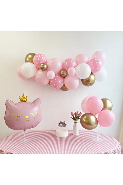 DÜVENCİ TİCARET PEMBE KEDİ  FOLYOLU BALON SETİ