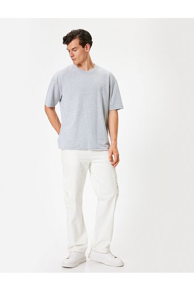 Koton Short Sleeve Crew Neck Cotton Oversize T-Shirt
