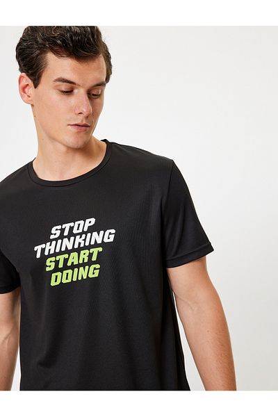 Koton Αθλητικό μπλουζάκι με κοντό μανίκι Crew Neck - Slogan Printed