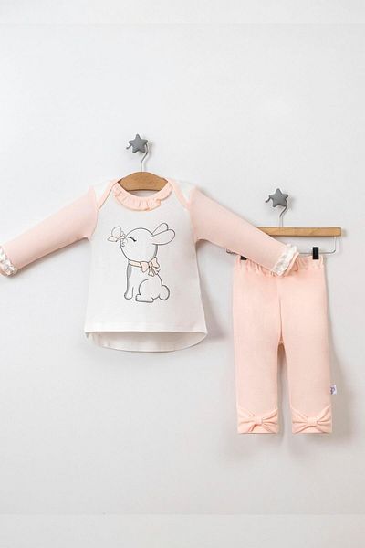 TRENDİMİZBİR Baby Girl Cute Rabbit Seasonal Bottom and Top Set
