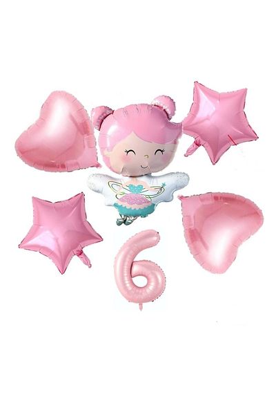DÜVENCİ TİCARET Fairy Girl Foiled Age Ballon Set