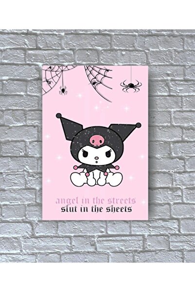 icase Kuromi Melodi Hello Kitty Poster duvar süsü dekor Kapı Süsü Konsept Dek...