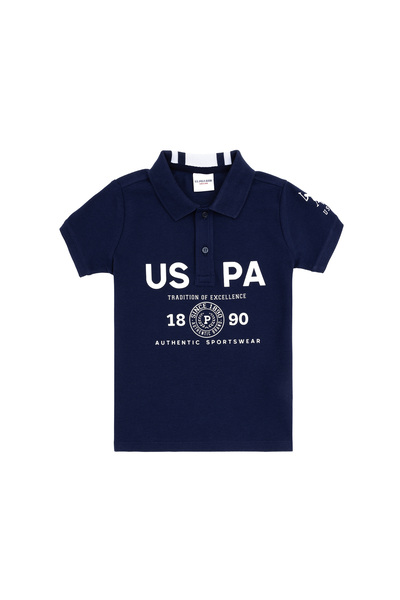 U.S. Polo Assn. تي شيرت للأولاد باللون الأزرق الداكن بياقة بولو 50281550-VR033