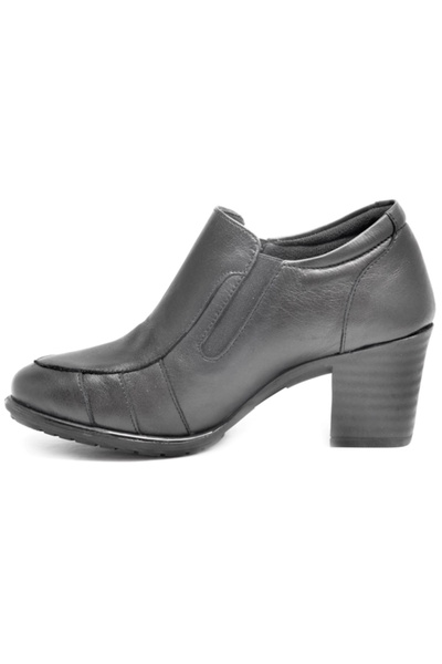 Mammamia D25KA-3135 Siyah Cilt Deri Topuklu Kadın Ayakkabı