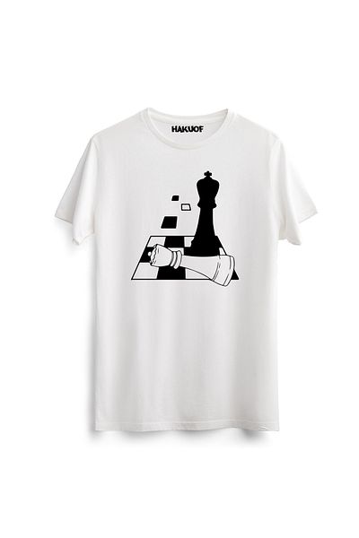 hakuof Μπλουζάκι από βαμβακερό Unisex με στάμπα σκακιού
