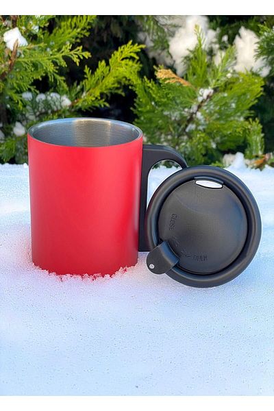 Verahed 304 Stainless Double Layer Red Thermos Cup - Travel Mug 300ml