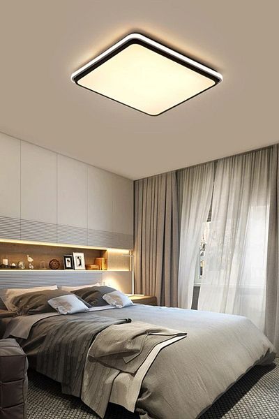 Lenart Lighting Square Model Black Chandelier Remote Controlled 3 Color Illuminated Ceiling Led Chandelier