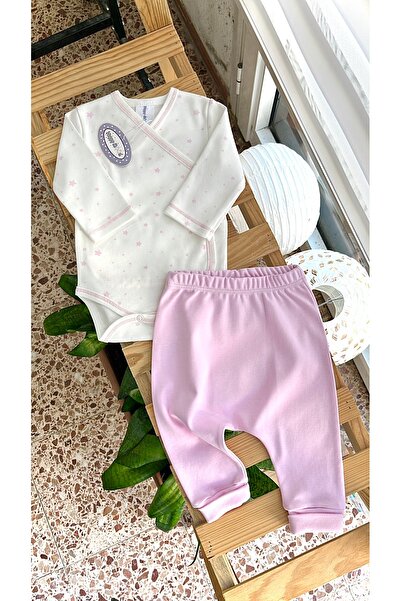 Happy Moon Bebek Giyim Kız Bebek Ikili Takım 0-2 Ay Kruvaze Body Zıbın Şalvar...