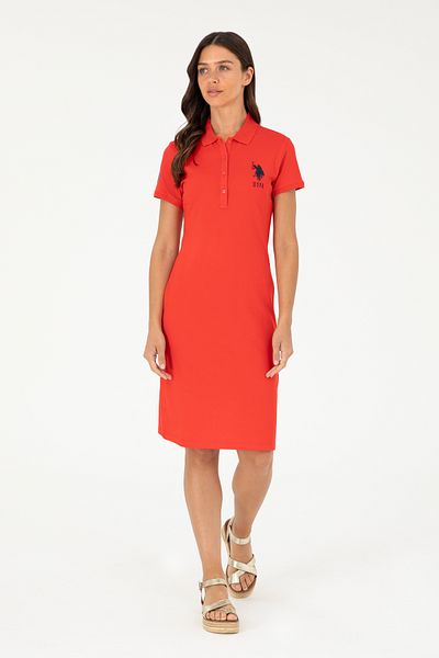 U.S. Polo Assn. Rochie roșie tricotată de damă 50280064 -VR030