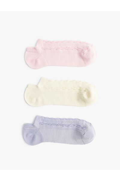 Koton Set de 3 șosete papuci cu textura colorată