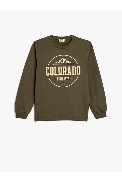 Koton Φούτερ με μακρυμάνικο Crew Neck City Themed - Şardonlu