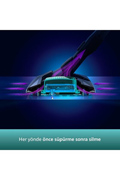 Philips Speedpro Max Aqua Plus Kablosuz Dikey Süpürge, Aqua Başlık, Led Başlık,  XC8349/01