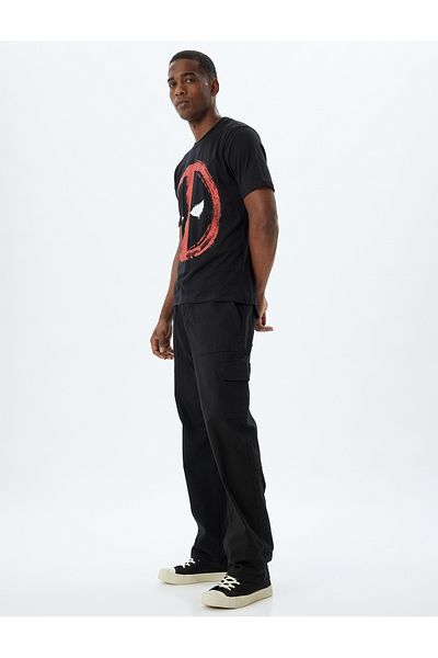 Koton Βαμβακερό μπλουζάκι με άδεια Deadpool Crew Neck