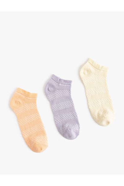 Koton Set de 3 șosete papuci texturate multicolore