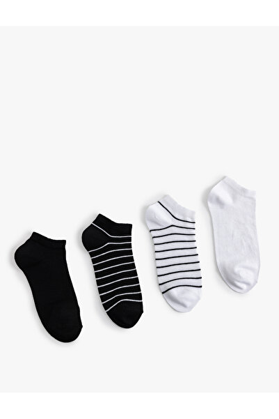Koton Colorful Striped 4-Piece Booties Socks Set