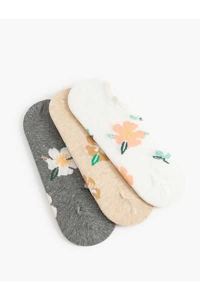 Koton Set de 3 papuci șosete cu model floral multicolor