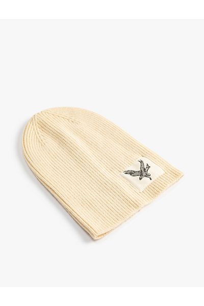 Koton Knitted Beret Eagle Embroidered