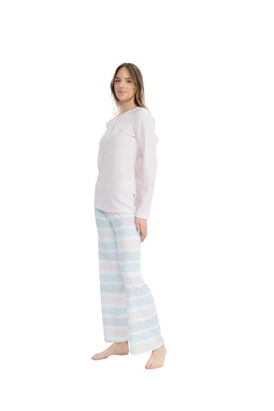 U.S. Polo Assn. Us Polo Assn. Women's Pajama Set - Placket Collar, Wide Leg 11025K.Z.1Et.7.A.G.R.0.O.P9.6.023Kmlke