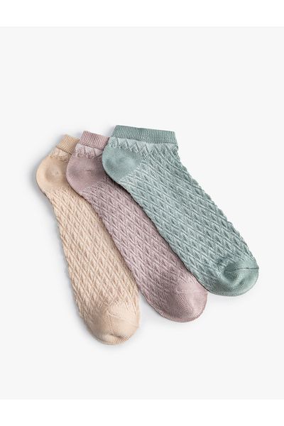 Koton Set de 3 șosete papuci texturate multicolore