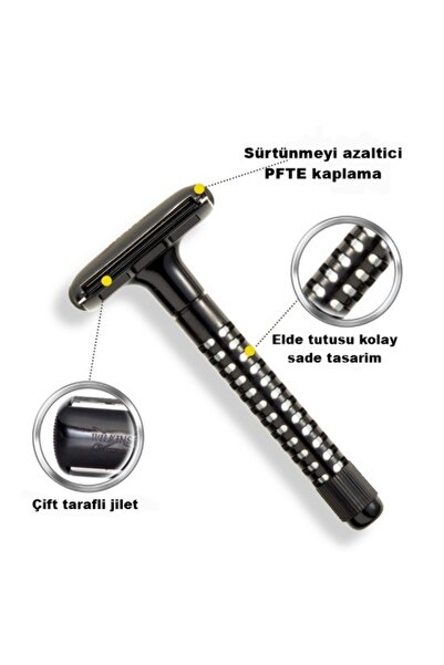 Wilkinson Sword Classic Manuel Tıraş Makinesi, 10 Adet Wilkinson Tıraş Bıçağı Seti (5+5 Adet Jilet)