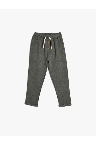 Koton Cotton Raised Sweatpants with Tie Waist