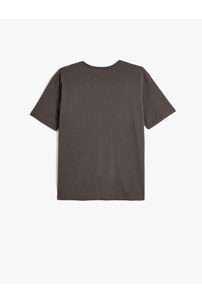 Koton Cotton Oversize Short Sleeve T-Shirt - Slogan Printed, Crew Neck