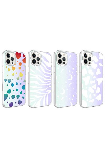 zore iPhone 12 Pro Compatible Zore M-Blue Patterned Case-Zebra No1