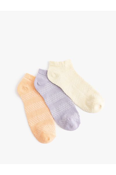 Koton Set de 3 șosete papuci texturate multicolore
