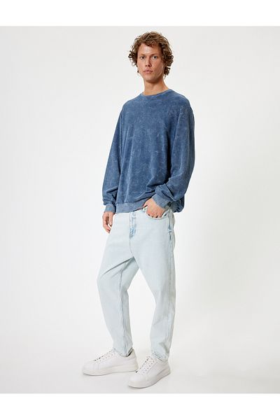 Koton Steve Jean – Herren-Jeanshose in hellem Indigo, lockere Passform, 5 WAM40157ND