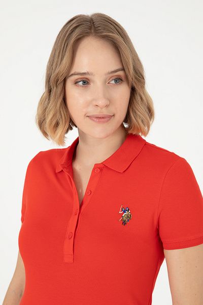U.S. Polo Assn. Γυναικείο μπλουζάκι με κόκκινο γιακά πόλο 50280067 -vr030