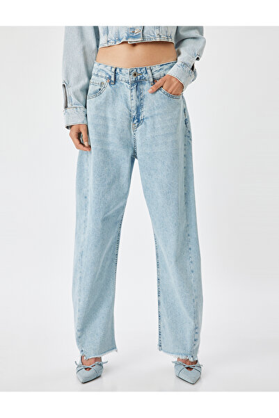 Koton Džíny na knoflíky na noze s vysokým pasem – balónkové džíny