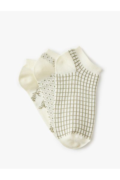 Koton Set de 3 șosete papuci cu modele colorate
