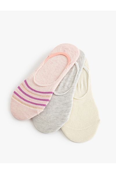 Koton Set de 3 șosete de balerină cu modele geometrice colorate