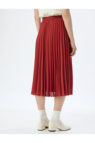 Koton High Waist Midi Pleated Skirt